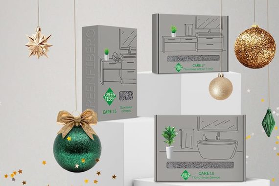 Серые полотенца Green Fiber CARE