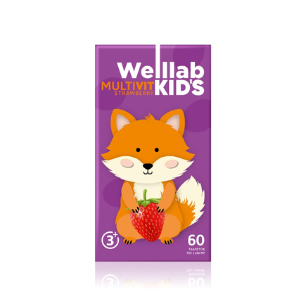 Мультивитамины для детей WELLLAB KIDS MULTIVIT, 60 таблеток