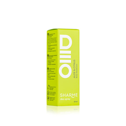 Натуральный дезодорант для тела SHARME DEO SPRAY с ароматом «Алоэ и цитрус», 50 мл