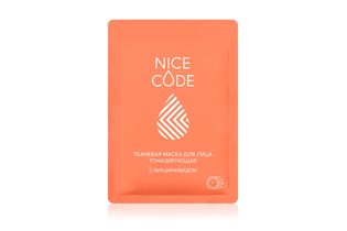 Тканевая маска для лица тонизирующая с ниацинамидом NICE CODE, 24 мл