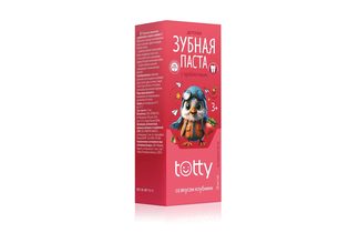 Детская зубная паста TOTTY с пробиотиком со вкусом клубники