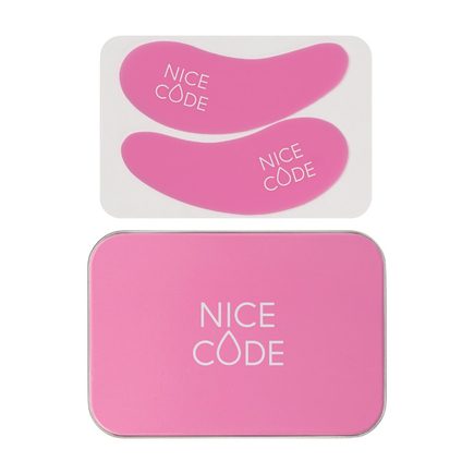 Многоразовые патчи для глаз Nice Code, розовые, в футляре, 2 шт.