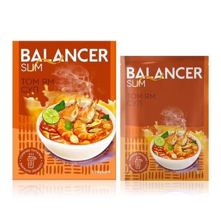 Коктейль BALANCER SLIM со вкусом «Тайский суп Том Ям», 5 саше