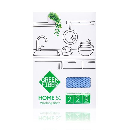 Файбер для мытья посуды Green Fiber HOME S1, голубой