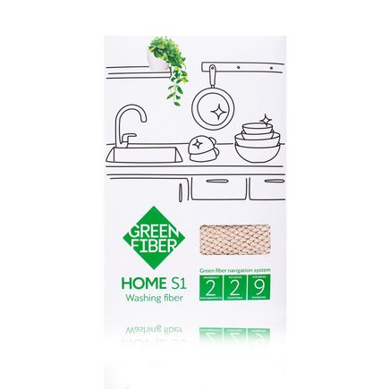 Файбер для мытья посуды Green Fiber HOME S1, бежевый