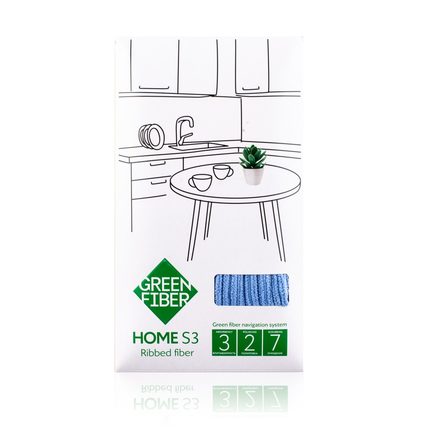Файбер ребристый Green Fiber HOME S3, голубой