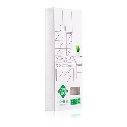 Спонж Сплиттер Green Fiber HOME S6 двусторонний для очищения и впитывания, серый