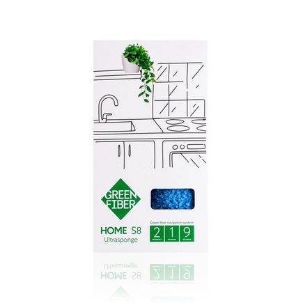 Губка Инволвер Green Fiber HOME S8, голубая