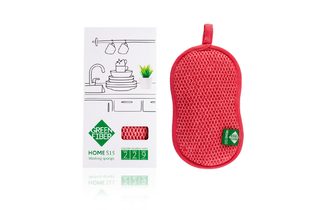 Губка для мытья посуды Green Fiber HOME S15, коралловая