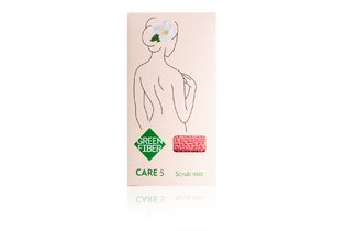 Мочалка-скраб для душа Green Fiber CARE 5, коралловая