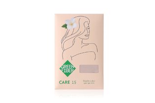 Мочалка-спонж двусторонняя Green Fiber CARE 15, бежевая