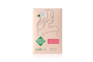 Мочалка-спонж двусторонняя Green Fiber CARE 15, коралловая