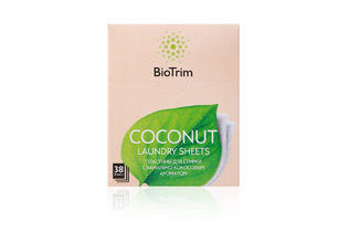 Пластины для стирки деликатных тканей BioTrim COCONUT, 38 шт.