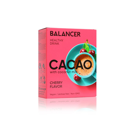 Какао Balancer Cacao на кокосовом молоке со вкусом «Вишня», 5 шт