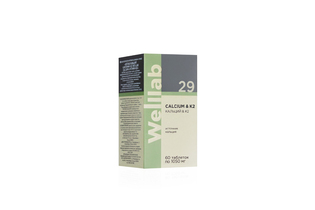 БАД с кальцием для взрослых и детей с 3 лет Welllab Calcium & Vitamin K2, 60 таблеток