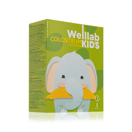 Детский напиток WELLLAB KIDS COLOSTRUM со вкусом «Банан», 5 саше